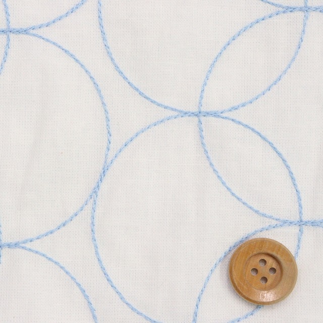 サークル模様/オフホワイト【刺しゅう生地】