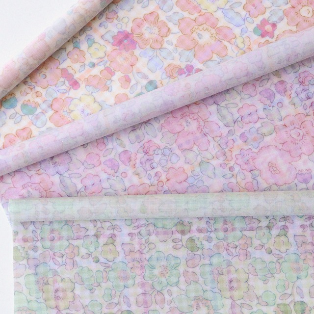 ◎リバティ・ファブリックスお試しセット◎【ラミネート加工】『Betsy Check』カットクロス3枚セット【サンドウオリジナルカラー】