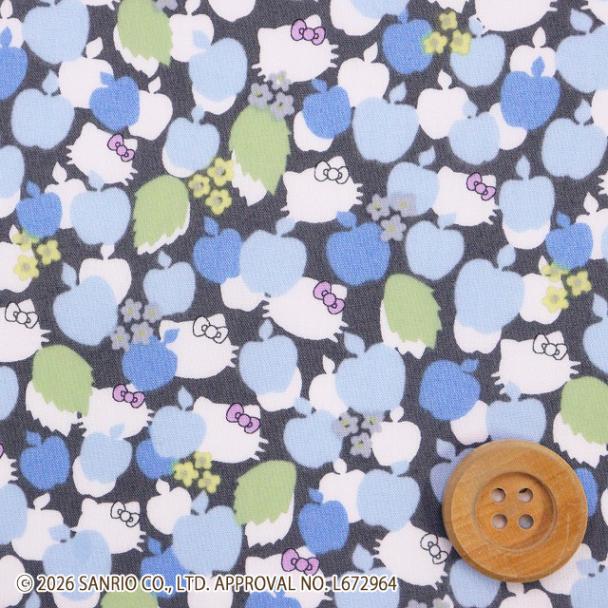 【限定復刻柄】リバティ・ファブリックス×ハローキティ タナローン（Apple Tree アップル・ツリー）ブルー【DC27538・J27B】