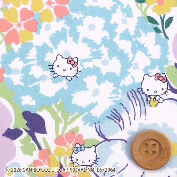 【限定復刻柄】リバティ・ファブリックス×ハローキティ タナローン（Peak-a-Boo ピーク・ア・ブー）パープル＆ブルー【DC27621・J27B】