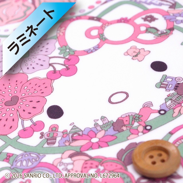 【限定復刻柄】リバティ・ファブリックス×ハローキティ タナローン【ラミネート加工】（Wonderland ワンダーランド）ピンク【DC27537・J27A】
