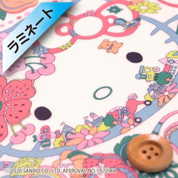 【限定復刻柄】リバティ・ファブリックス×ハローキティ タナローン【ラミネート加工】（Wonderland ワンダーランド）カラフル【DC27537・J27B】