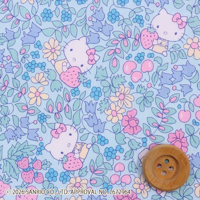 【希少】 LIBERTY リバティ×ハローキティ プリントカーデ 新品 ブルー リバティ・ファブリックス,2026年秋冬コレクション,Hello Kitty
