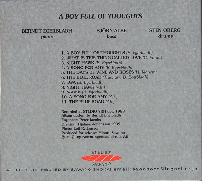 スウェーデン・オリジナル】A BOY FULL OF THOUGHT / Berndt Egerbladh