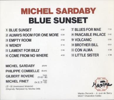 ジャズレコード Michel Sardaby/Blue Sunset Michel Sardaby (ミッシェル・サルダビー) - Blue Sunset