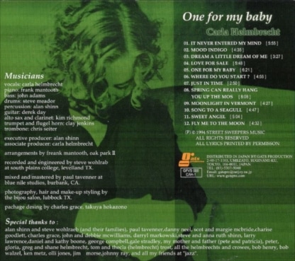 Carla Helmbrechtカーラ・ヘルムブレヒト/One For My Baby(デジパック