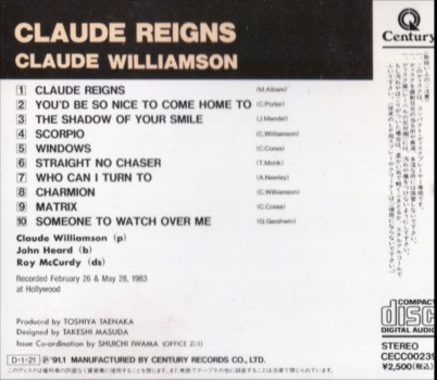 Claude Williamson クロード・ウィリアムソン/クロード・レインズ 