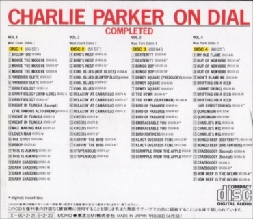 Charlie Parkerチャーリー・パーカー/オン・ダイアル/コンプリート(4枚