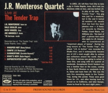 J. R. Monterose/J.R.モンテローズ/Live at the Tender Trap | 海外 