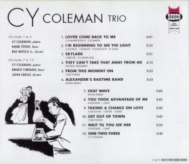 Cy Colemanサイ・コールマン/Cy Coleman Trio/寺島靖国 | 海外ジャズ 