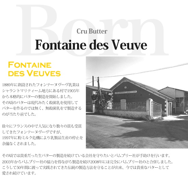 【 24時間限定 30％OFF ※金曜10時開始 】【パリ直送】フォンテーヌ ブーヴ 無塩バター 250g｜フランス産 発酵バター｜無殺菌 クリュ｜ Fontaine des Veuves【受発注】
