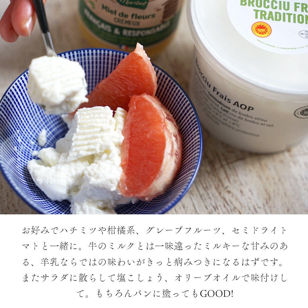 【季節限定】ブロッチュ 250g｜フランス産 コルシカ島伝統 羊乳チーズ フレッシュチーズ｜リコッタのような優しい味 パリ直送