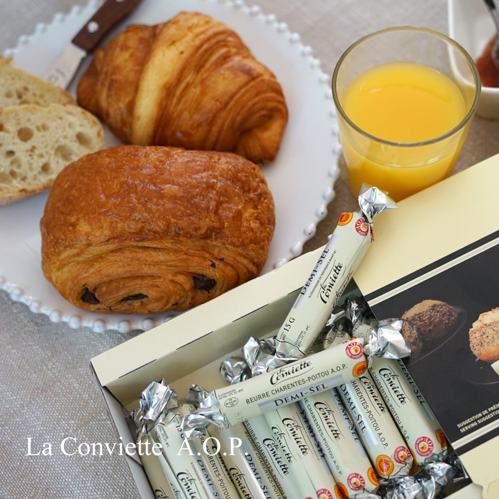【 プティセレクション 】コンヴィエッタ バター 15g×3個セット｜選べる 無塩 有塩｜AOP認証 フランス シャラン＝ポワトゥー地方産 発酵バター 殺菌乳｜La Conviette パリ直送【お一人様1セットまで】