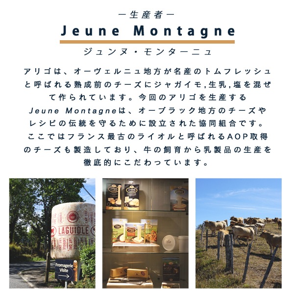 【今季終売：次回のシーズン開始は9月】【秋冬限定】アリゴ 500g｜フランス産 オーヴェルニュ地方 郷土料理 ｜びよーんと伸びるチーズ×ジャガイモ｜無添加×本場トムフレッシュチーズ使用｜無殺菌乳 パリ直送