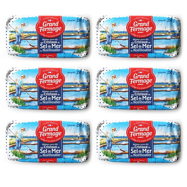 【送料無料・6個セット】セルドメール 海塩バター 250g×6個セット｜グランフェルマージュ社製 フランス産 発酵バター｜フルールドセル 天然海塩｜Grand Fermage Sel de Mer パリ直送