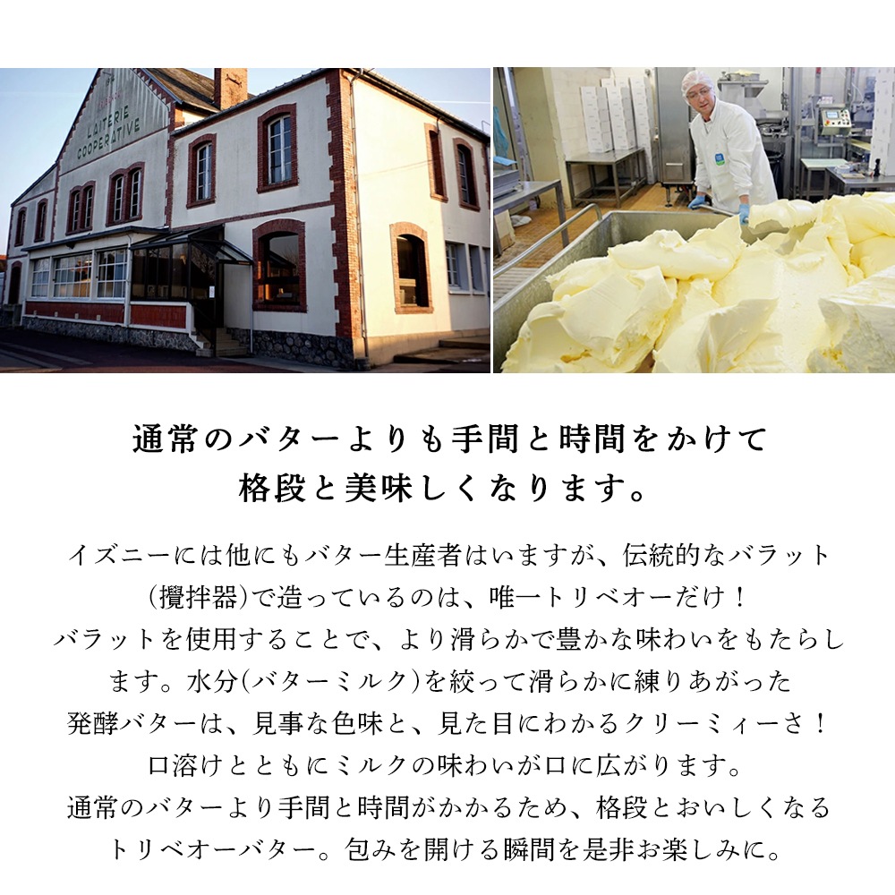 【送料無料・3個セット】トリベオー・イズニー 有塩バター 250g×3個セット｜AOP認証 フランス ノルマンディー産 発酵バター 殺菌乳｜農業祭受賞歴あり パリ直送