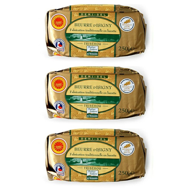 【送料無料・3個セット】トリベオー・イズニー 有塩バター 250g×3個セット｜AOP認証 フランス ノルマンディー産 発酵バター 殺菌乳｜農業祭受賞歴あり パリ直送