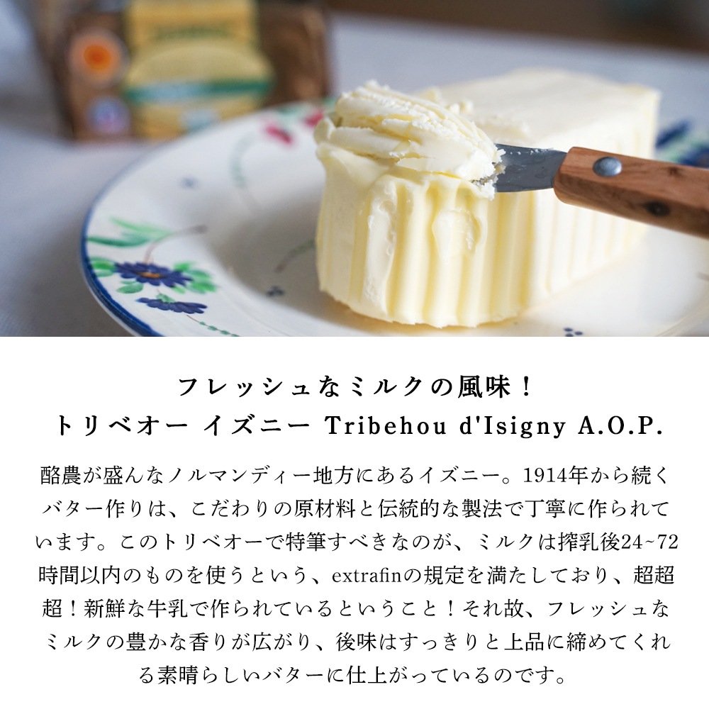 【送料無料・6個セット】トリベオー・イズニー 有塩バター 250g×6個セット｜AOP認証 フランス ノルマンディー産 発酵バター 殺菌乳｜農業祭受賞歴あり パリ直送