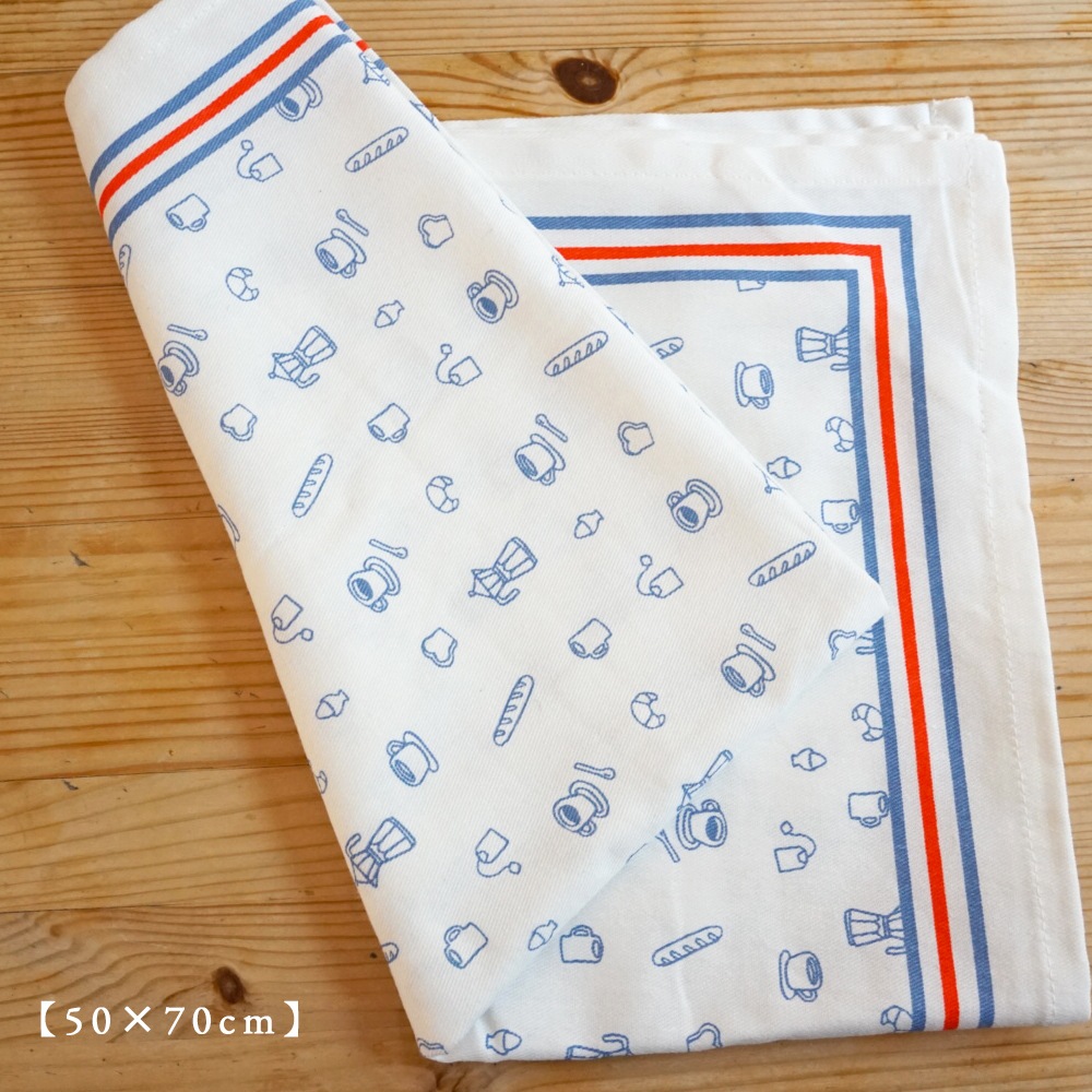 モノプリ リサイクルコットン トーション トリコロール柄（50×70cm）キッチン雑貨 フランス雑貨 フランス 布巾 monoprix