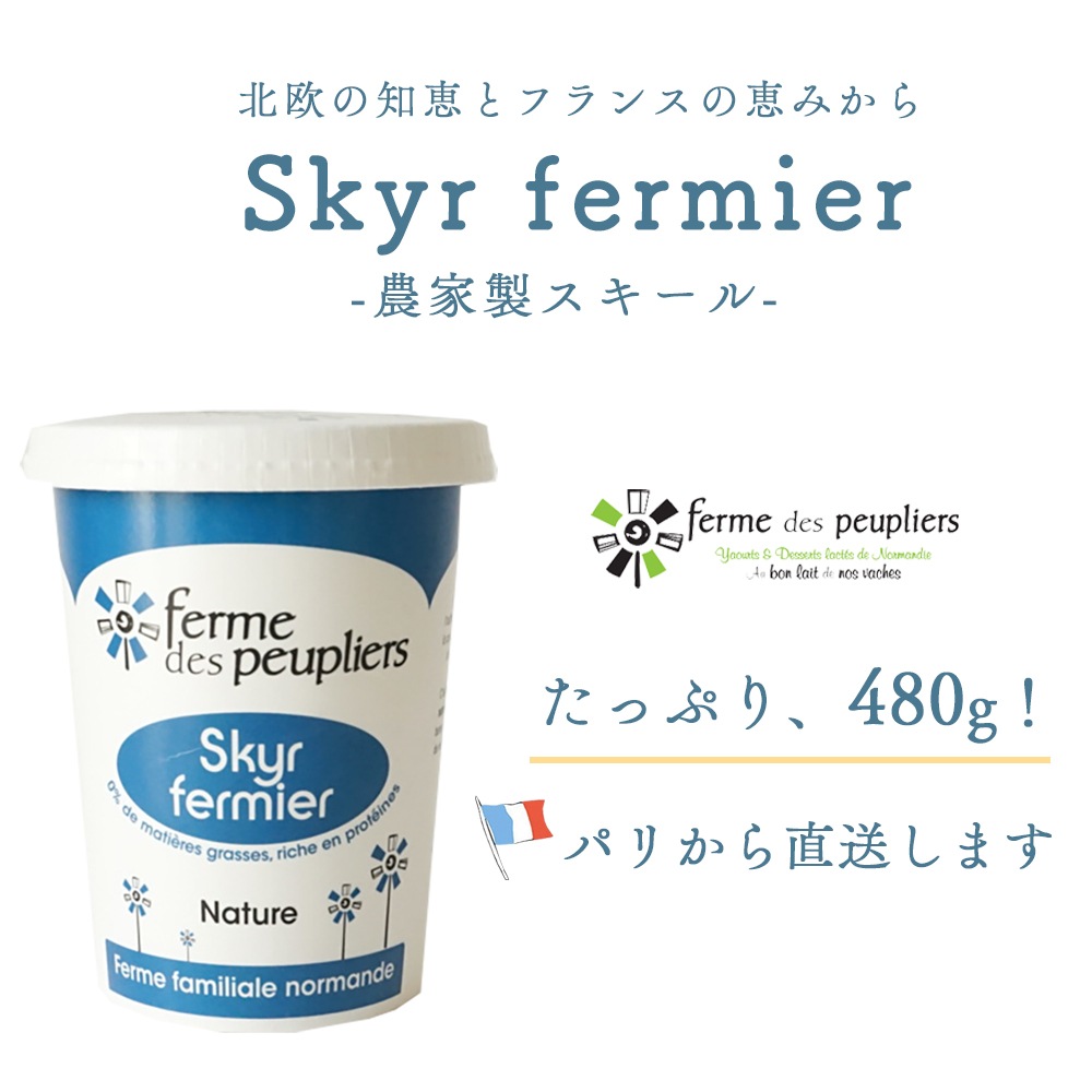 ププリエ スキール 【480g】 チーズ ヨーグルト スキル SKYR FERME DES PEUPLIERS  アイスランドの伝統的な乳製品 フランス産 パリ 直送 日本未入荷
