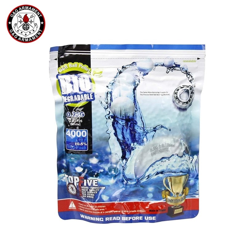 G&G バイオ BB弾 0.25g 1KG 4000発 ホワイト [G-07-126]