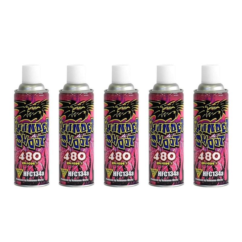 【セット】東洋化学商会 サンダーシュート HFC134aガス 480g缶 THUNDERSHOOT GAS × 5本 セット