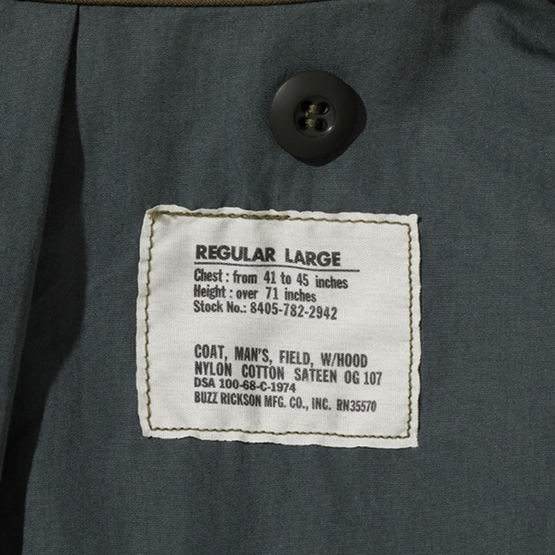BUZZ RICKSON'S / バズリクソンズ Type M-65 BUZZ RICKSON MFG. CO., INC. 定番 フィールドジャケット Olive Drab XS  [BR11702] 