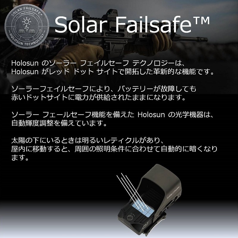 HOLOSUN HE503CU-GR Micro グリーン サークルドットサイト ソーラーモデル 