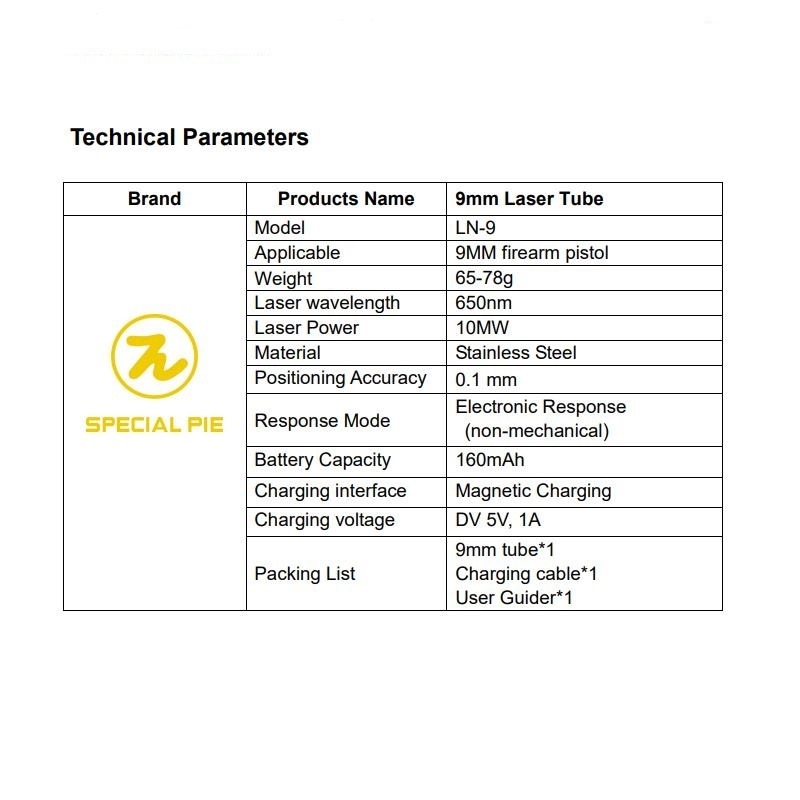 Special Pie プロ競技 スピードシューティング 練習用 9mm レーザーチューブ キット (公官庁専用) LN-9