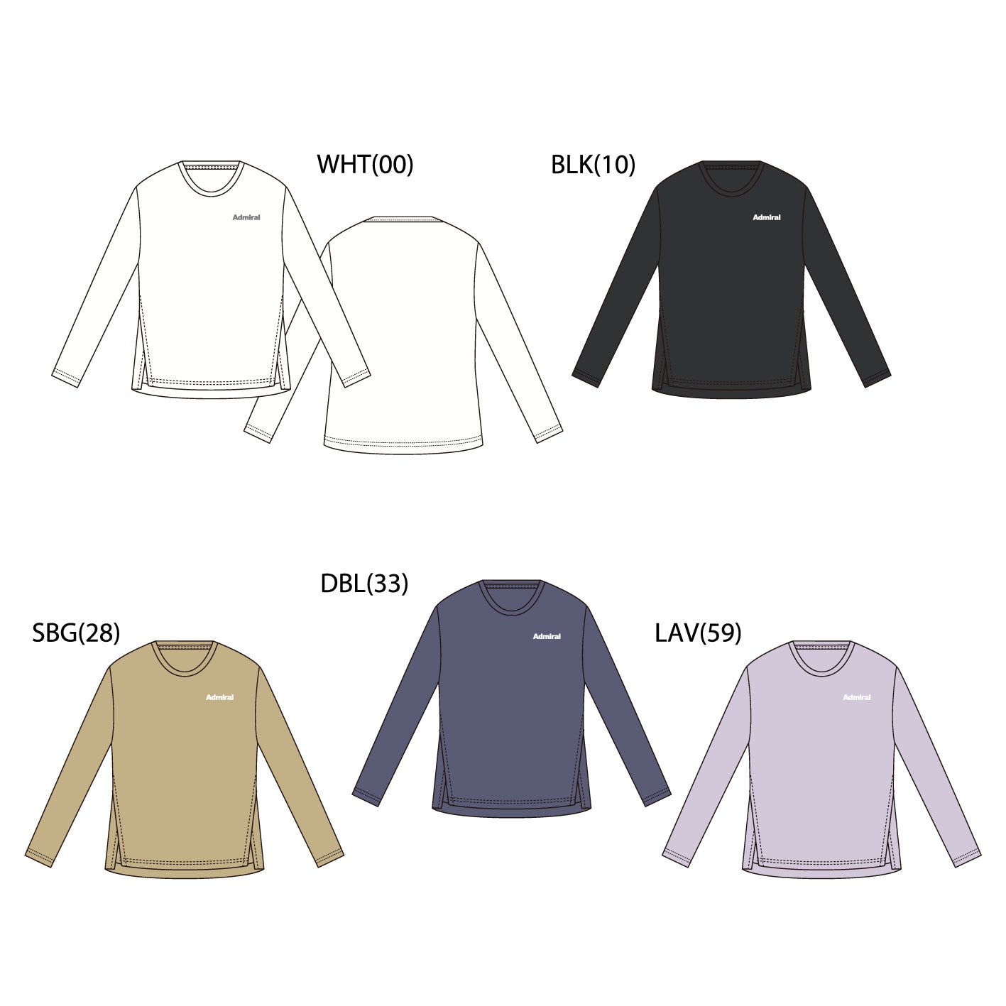 ���ɥߥ�� Admiral �ƥ˥������� ��ǥ��� �����ɥ���å�L/S TEE ATLA709