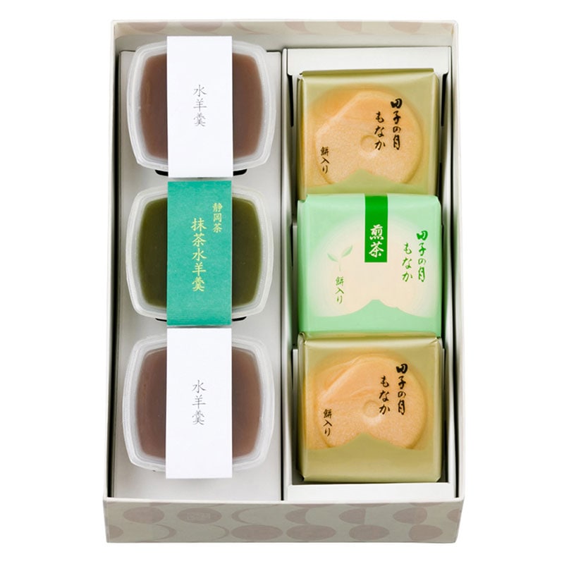 田子の月もなか(煎茶)＆水羊羹 6個入