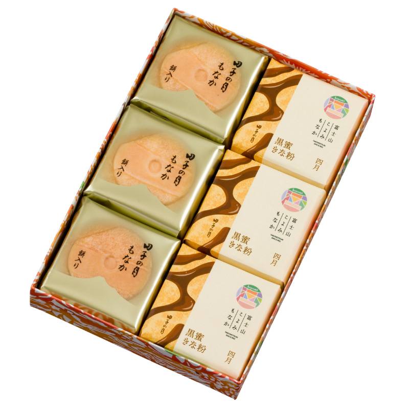 富士山暦もなか＆田子の月もなか(4月限定：黒蜜きな粉)