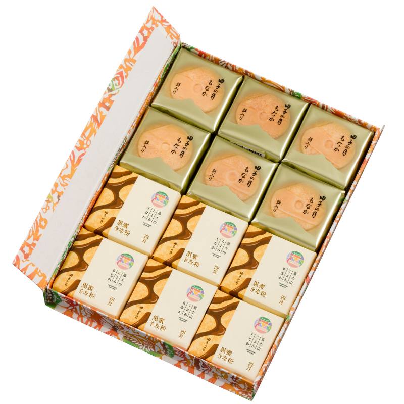 富士山暦もなか＆田子の月もなか(4月限定：黒蜜きな粉)