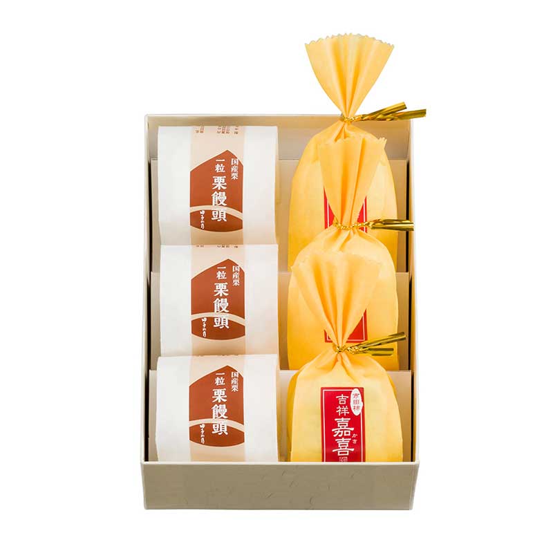 一粒栗饅頭＆吉祥嘉喜＆田子の月もなか