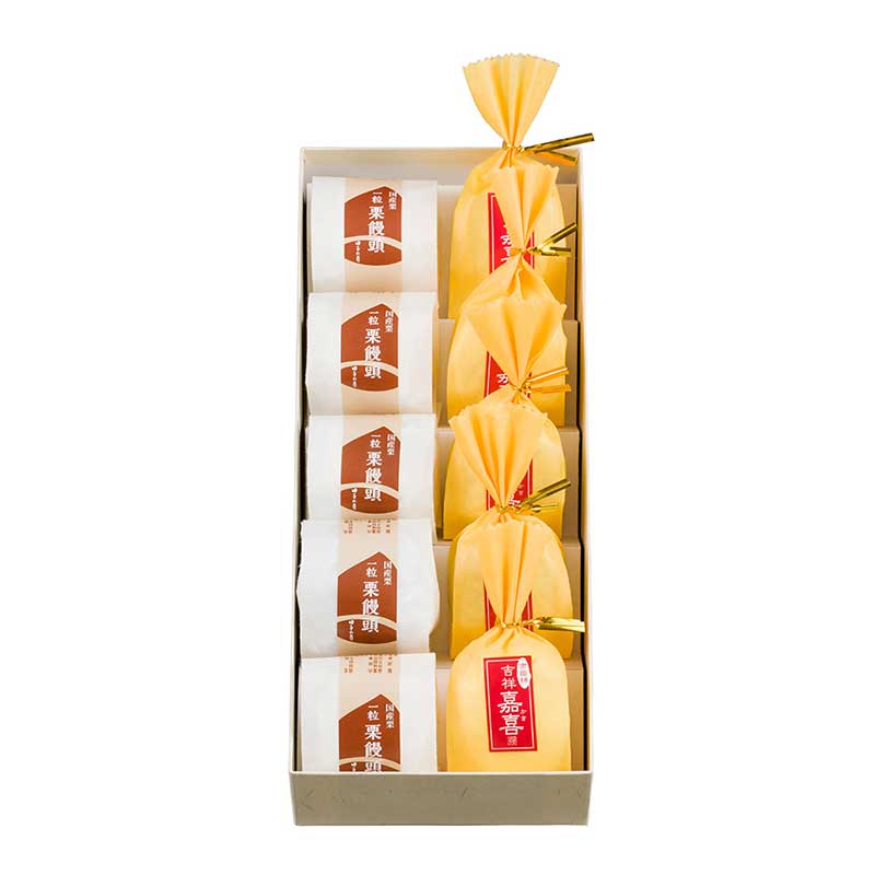 一粒栗饅頭＆吉祥嘉喜＆田子の月もなか