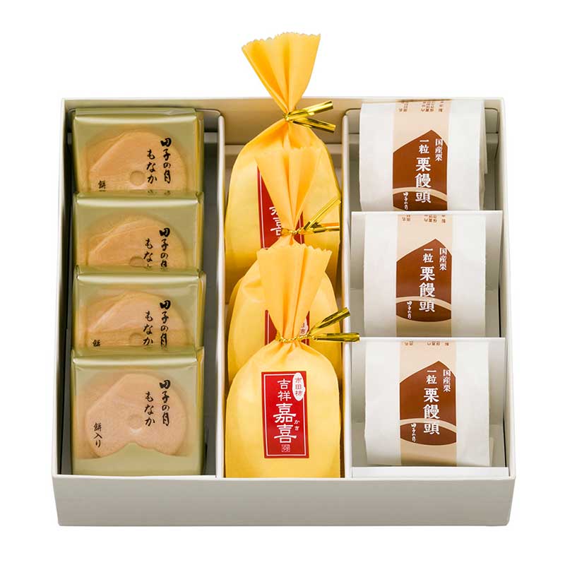 一粒栗饅頭＆吉祥嘉喜＆田子の月もなか | すべての商品 | 御菓子庵