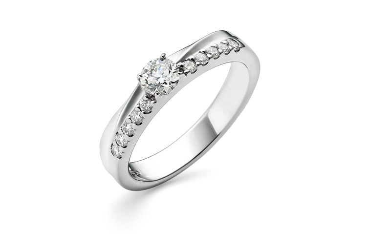 Thanks Days Platinum】プラチナダイヤ入りリング 0.160ct 0.14ct 