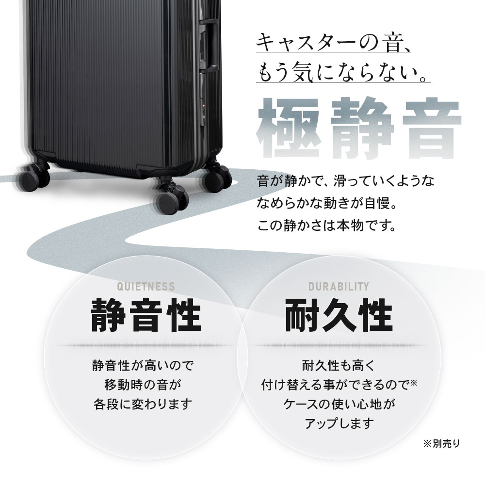 ブライテック GR/TR シリーズカラー 交換用 感動静音キャスター サスペンションキャスター 1個 極静音 スーツケース キャリーケース キャリーバッグ用 BRIGHTECH