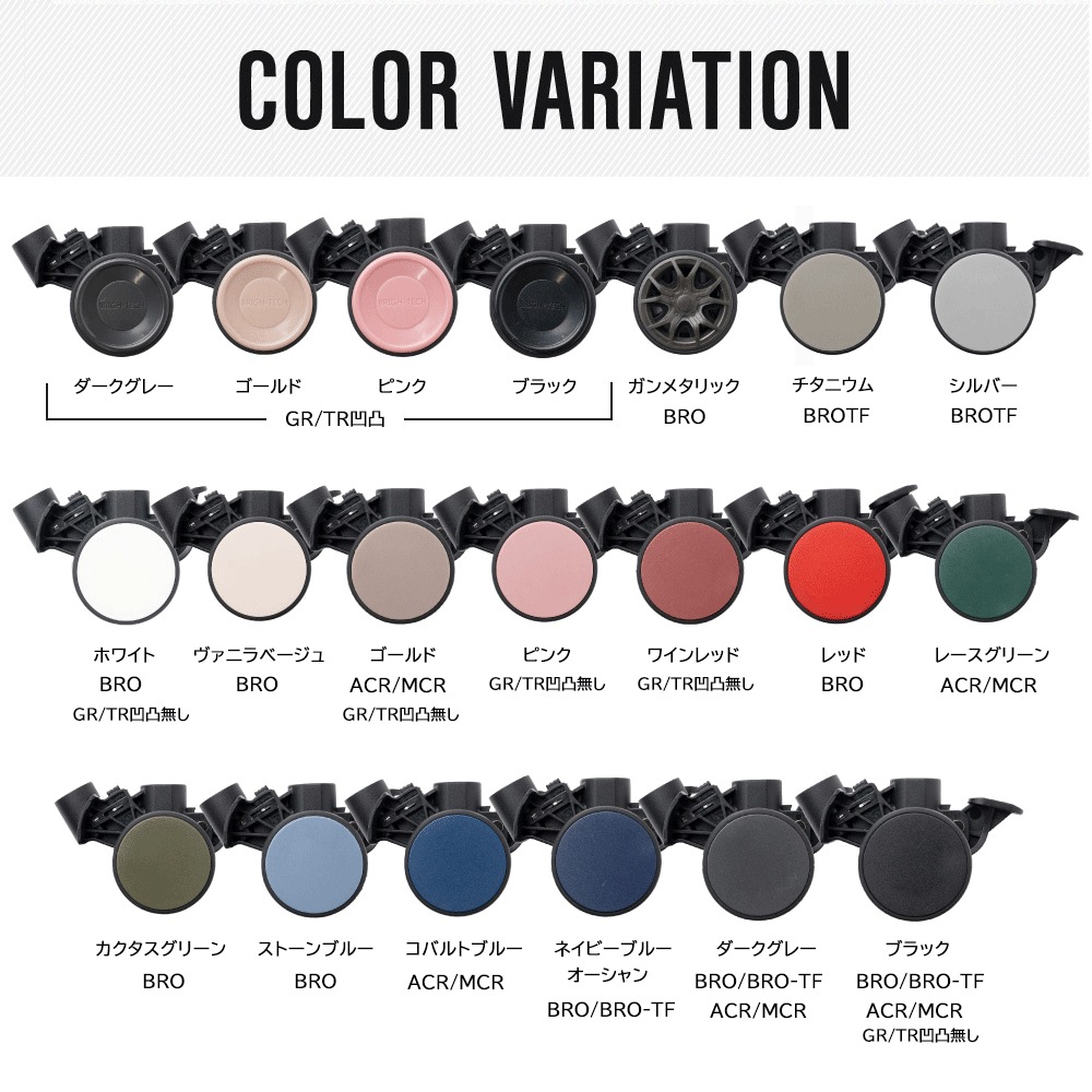 ブライテック ストッパー付きキャスター 交換用 サスペンションキャスター 1個 極静音 スーツケース キャリーケース キャリーバッグ用 BRIGHTECH