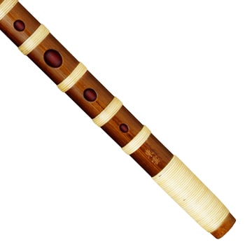 東雲麗 篠笛 ドレミ調 7穴 6本調子 燻煙 彫込 籐総巻1