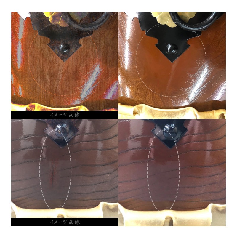 修理 長胴 太鼓 張替 (1尺7寸 両面 耳なし/耳あり)　環付け替え2か所（位置10時2時）1