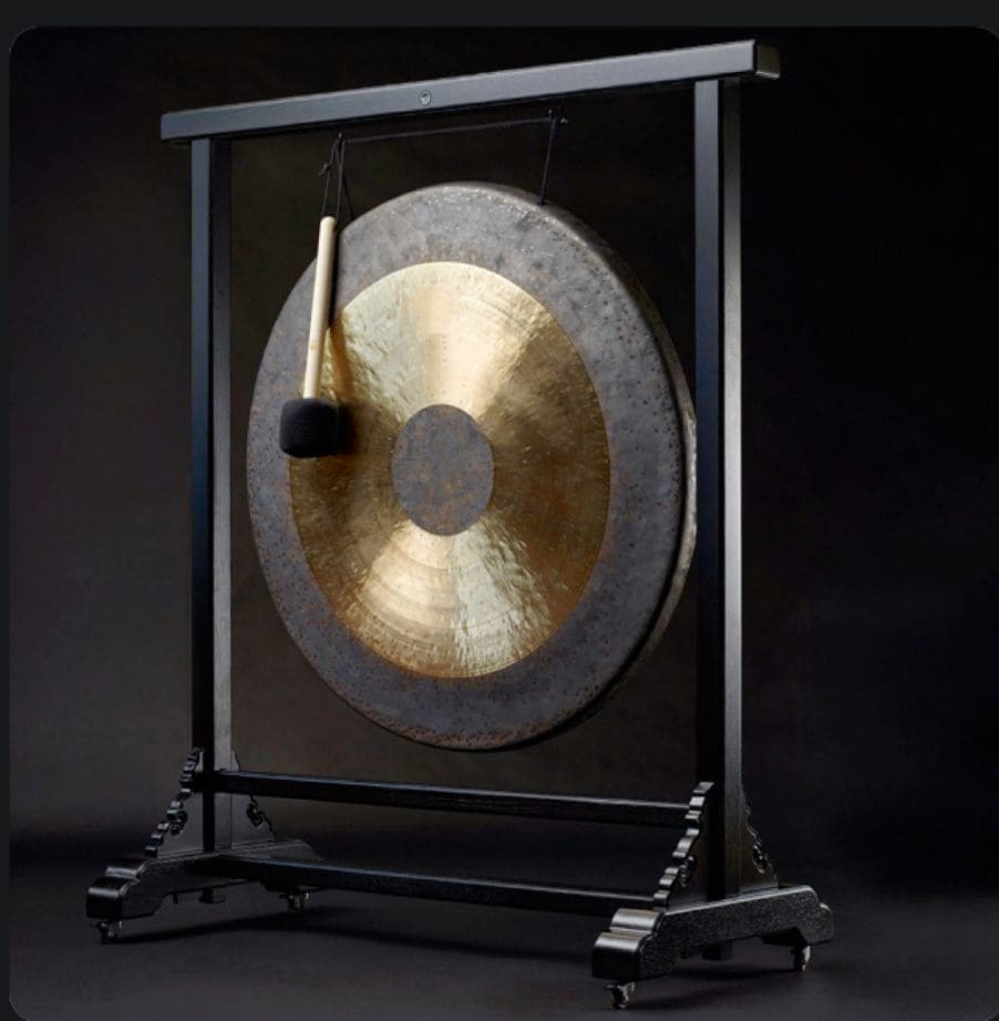 銅鑼（どら ドラ）  36インチ（約90cm） 3点セット（本体・スタンド・マレット）