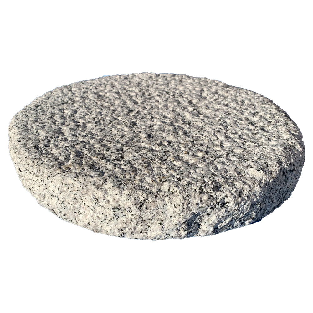 飛石 円形 白御影 ノミキリ φ350×50mm 中国