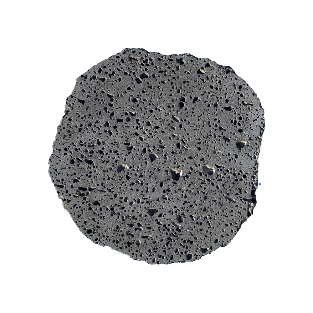 飛石 乱形 溶岩 ブラシ φ300×40mm 中国