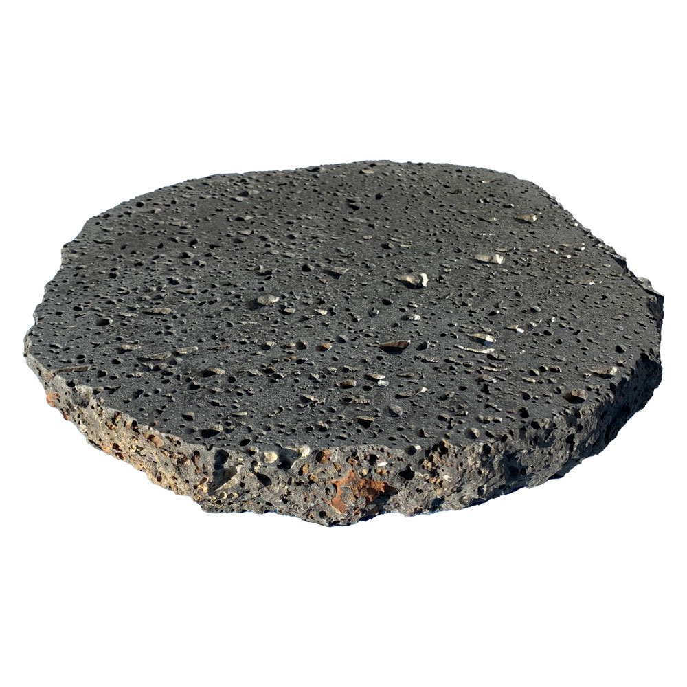 飛石 乱形 溶岩 ブラシ φ300×40mm 中国