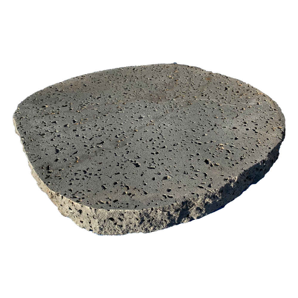 飛石 乱形 溶岩 ブラシ φ450×40mm 中国