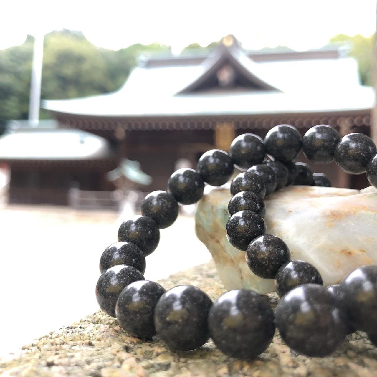 【日本の石】中央構造線石 ブレスレット 【徳島県】
