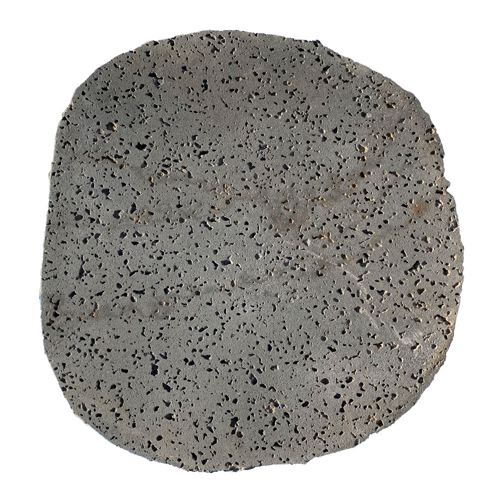 飛石 乱形 溶岩 ブラシ φ450×40mm 中国