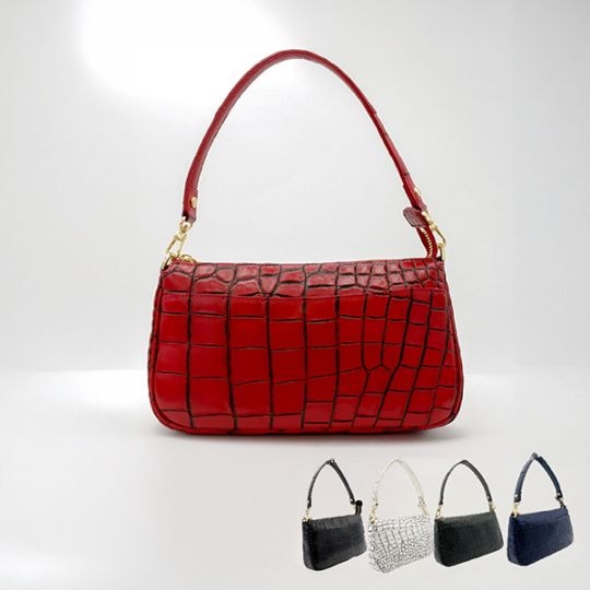 クロコダイル 一本手ポーチバッグ