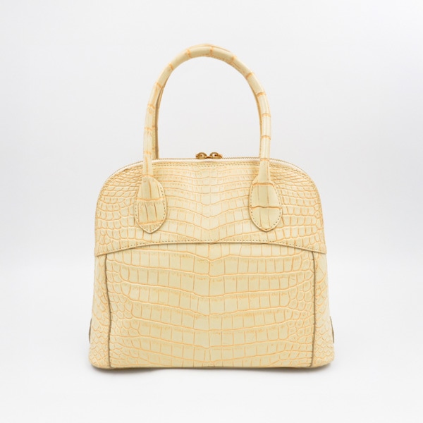 クロコダイル 二本手ハンドバッグ バニラブロンズ